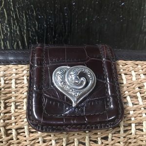 Brighton Summer Straw Bag with Brown Croc Trim